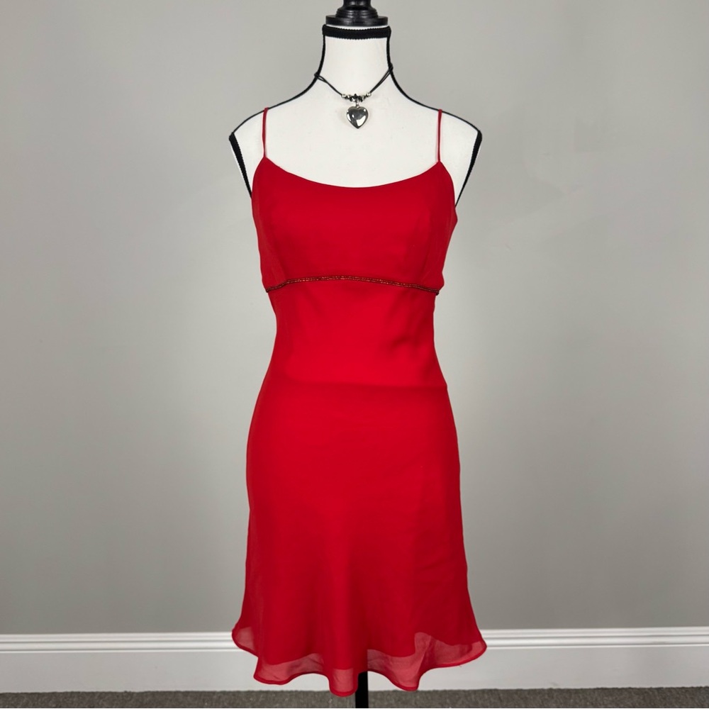 90s red beaded dress